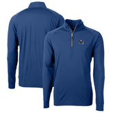 New York Giants Cutter & Buck Helmet Adapt Eco Knit Stretch Recycled Quarter-Zip Pullover Top Royal - NFL