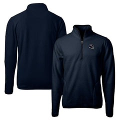 Chicago Bears Cutter & Buck Helmet Cascade Eco Sherpa Fleece Quarter-Zip Pullover Jacket Navy - NFL