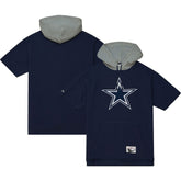 Dallas Cowboys Postgame Short Sleeve Hoodie Navy - Mitchell & Ness