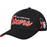 Mitchell & Ness - Philadelphia 76ers MVP Team Script 2.0 Stretch-Snapback Hat - Black