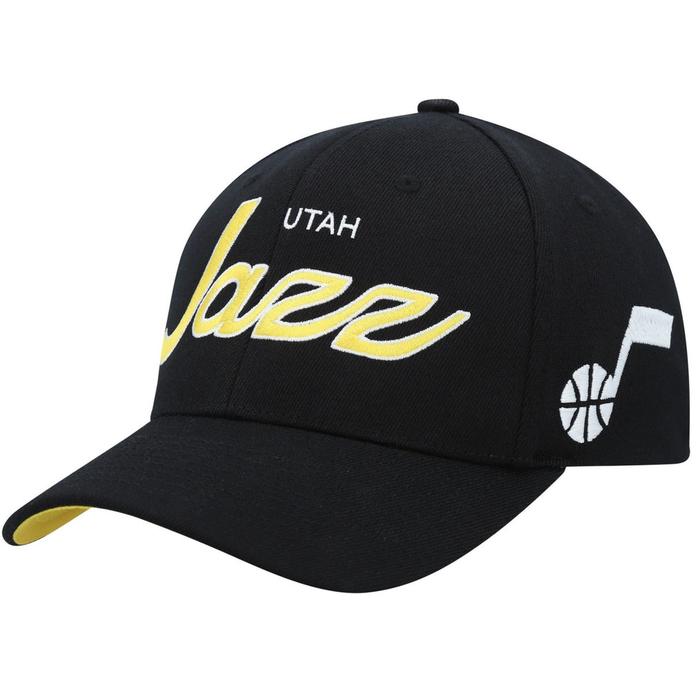 Mitchell & Ness - Utah Jazz MVP Team Script 2.0 Stretch Snapback Hat - Black