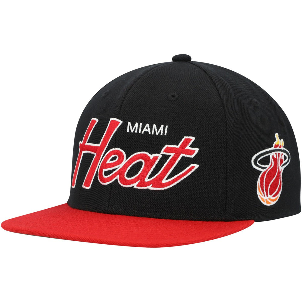 Mitchell & Ness - Miami Heat Hardwood Classics MVP Team Script 2.0 Snapback Hat - Black