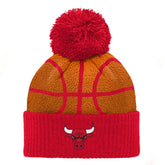 NBA - Chicago Bulls Preschool Basketball Head Cuffed Knit Hat with Pom - Red