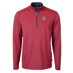 Detroit Tigers Cutter & Buck Americana Logo Virtue Eco Pique Stripe Recycled Quarter-Zip Pullover Top discount