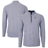 Philadelphia Phillies Cutter & Buck Americana Logo Virtue Eco Pique Stripe Recycled Quarter-Zip Pullover Top Clearance