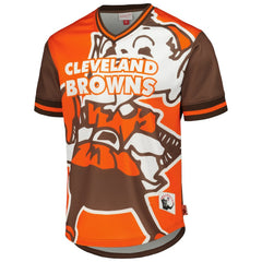 Cleveland Browns Jumbotron 3.0 Mesh V-Neck T-Shirt Orange - Mitchell & Ness
