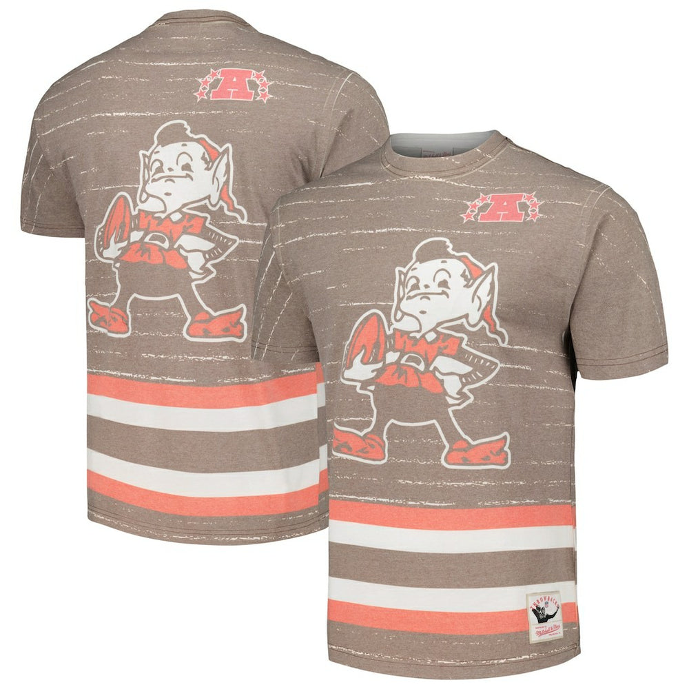Cleveland Browns Jumbotron 3.0 T-Shirt Brown - Mitchell & Ness