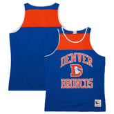 Denver Broncos Gridiron Classics Heritage Colorblock Tank Top Royal/Orange - Mitchell & Ness