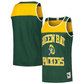 Green Bay Packers Heritage Colorblock Tank Top Green/Gold - Mitchell & Ness