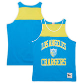Los Angeles Chargers Gridiron Classics Heritage Colorblock Tank Top Powder Blue/Gold - Mitchell & Ness