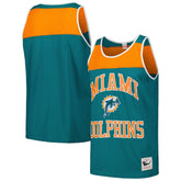 Miami Dolphins Gridiron Classics Heritage Colorblock Tank Top Teal/Orange - Mitchell & Ness