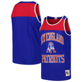 New England Patriots Heritage Colorblock Tank Top Royal/Red - Mitchell & Ness