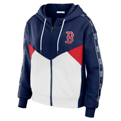 Boston Red Sox WEAR by Erin Andrews Women's Color Block Full-Zip Hoodie On Sale