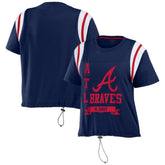Atlanta Braves WEAR by Erin Andrews Women's Cinched Colorblock T-Shirt Online