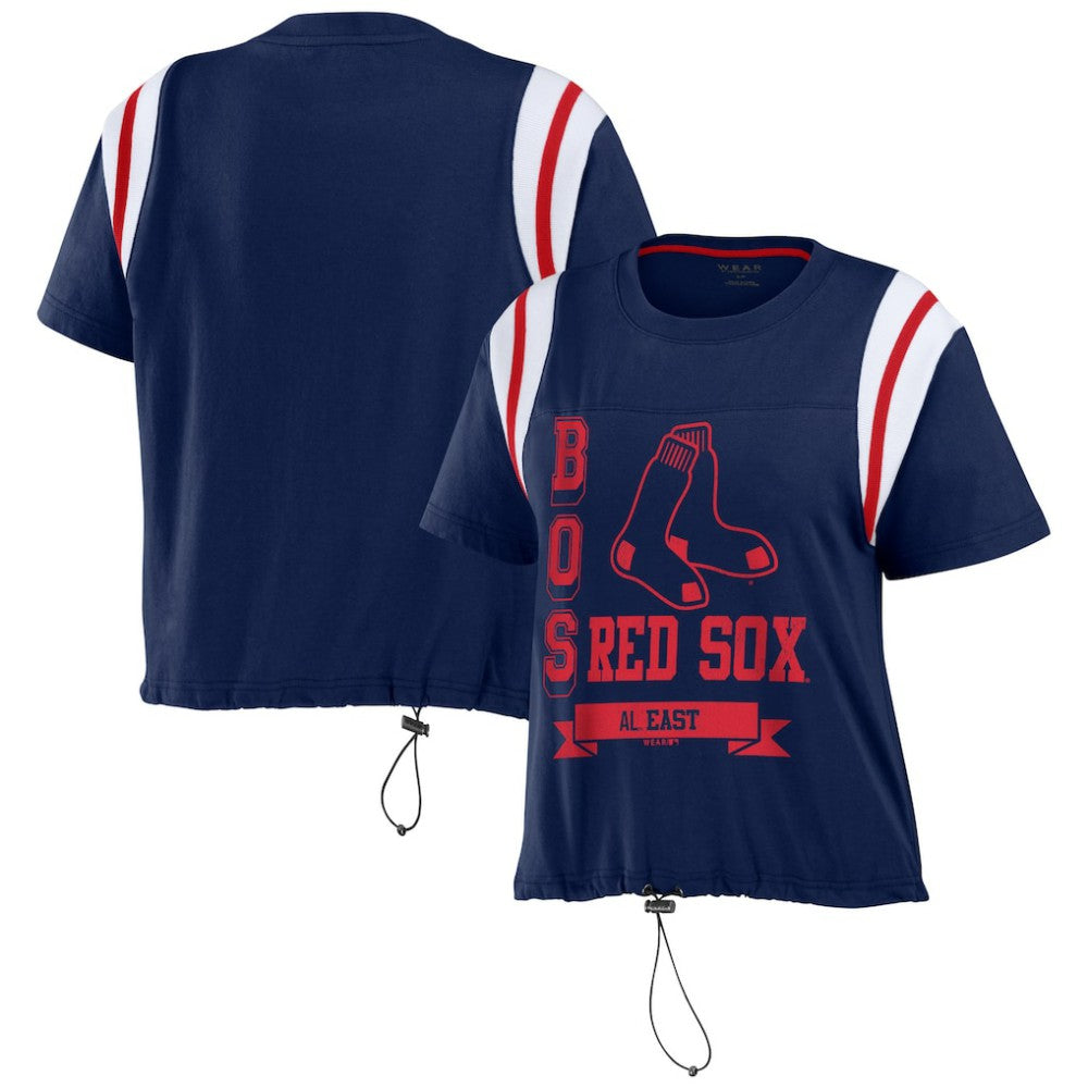 Boston Red Sox WEAR by Erin Andrews Women's Cinched Colorblock T-Shirt Clearance