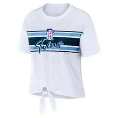 Minnesota Twins WEAR by Erin Andrews Women's Front Tie T-Shirt Clearance