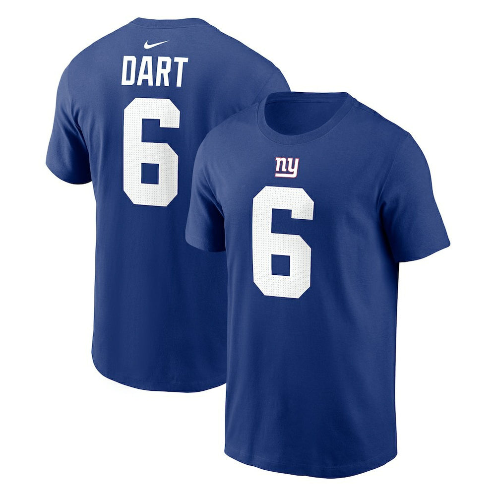 Jaxson Dart New York Giants Name & Number T-Shirt Royal - Nike