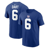 Jaxson Dart New York Giants Name & Number T-Shirt Royal - Nike