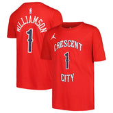 NBA - Zion Williamson New Orleans Pelicans Jordan Brand Youth Name & Number Statement T-Shirt - Red
