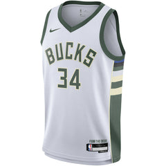 Nike - Giannis Antetokounmpo Milwaukee Bucks Youth Swingman Jersey - Association Edition - White