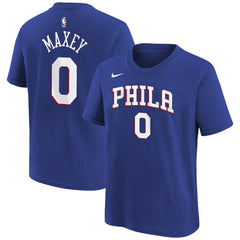 NBA - Tyrese Maxey Philadelphia 76ers Youth Icon Name & Number T-Shirt - Royal