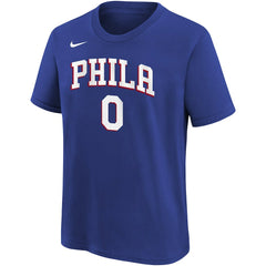 NBA - Tyrese Maxey Philadelphia 76ers Youth Icon Name & Number T-Shirt - Royal