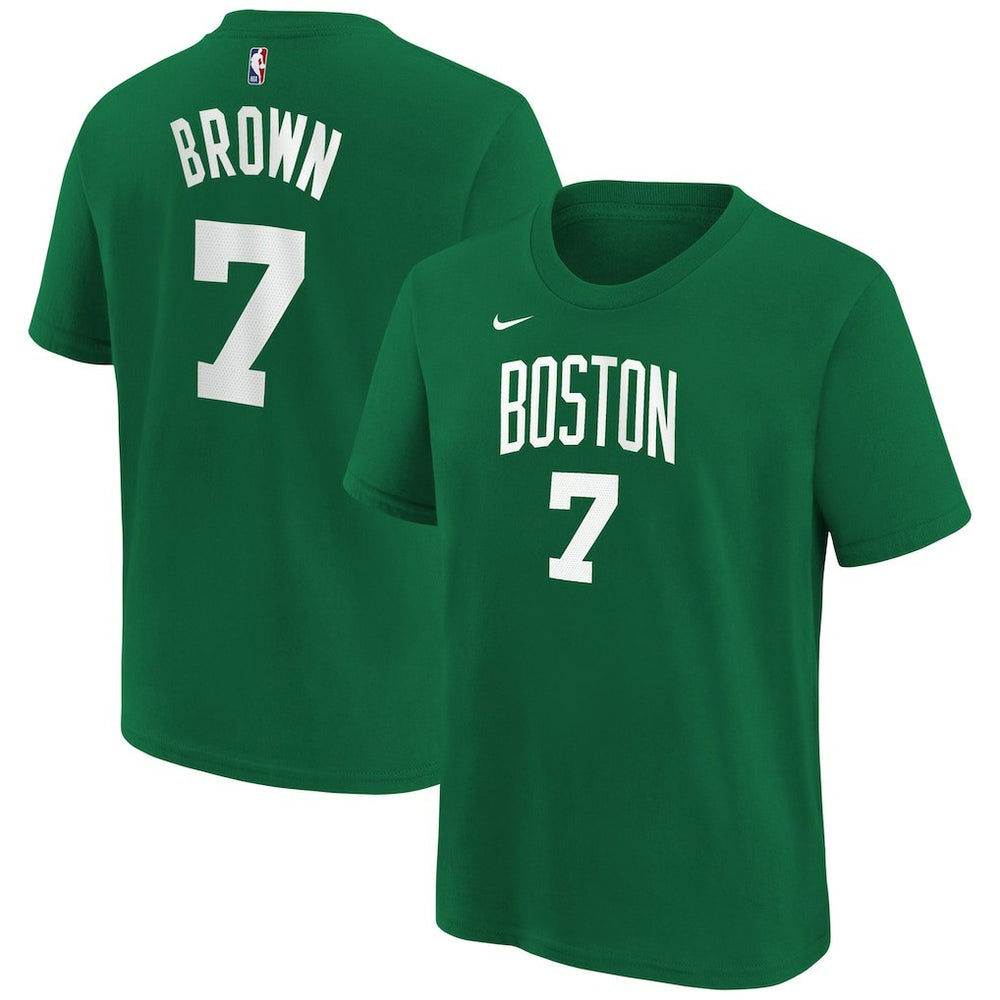 NBA - Jaylen Brown Boston Celtics Youth Icon Name & Number T-Shirt - Kelly Green
