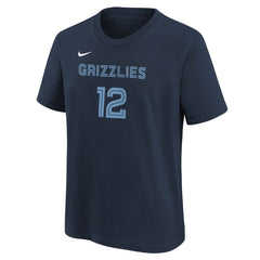 NBA - Ja Morant Memphis Grizzlies Youth Icon Name & Number T-Shirt - Navy