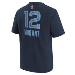 NBA - Ja Morant Memphis Grizzlies Youth Icon Name & Number T-Shirt - Navy