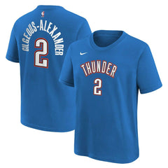 NBA - Shai Gilgeous-Alexander Oklahoma City Thunder Youth Icon Name & Number T-Shirt - Blue