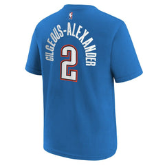 NBA - Shai Gilgeous-Alexander Oklahoma City Thunder Youth Icon Name & Number T-Shirt - Blue