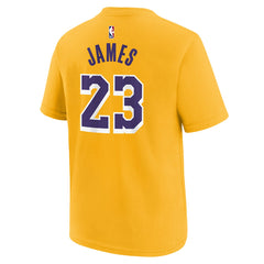NBA - LeBron James Los Angeles Lakers Youth Icon Name & Number T-Shirt - Gold