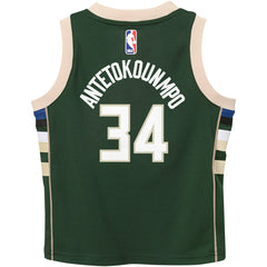 Nike - Giannis Antetokounmpo Milwaukee Bucks Preschool Swingman Player Jersey - Icon Edition - Hunter Green