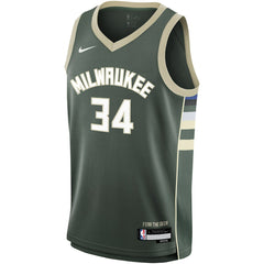 Nike - Giannis Antetokounmpo Milwaukee Bucks Youth Swingman Jersey - Icon Edition - Hunter Green