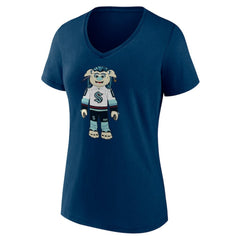 Seattle Kraken Women's Mascot Buoy V-Neck T-Shirt Deep Sea Blue