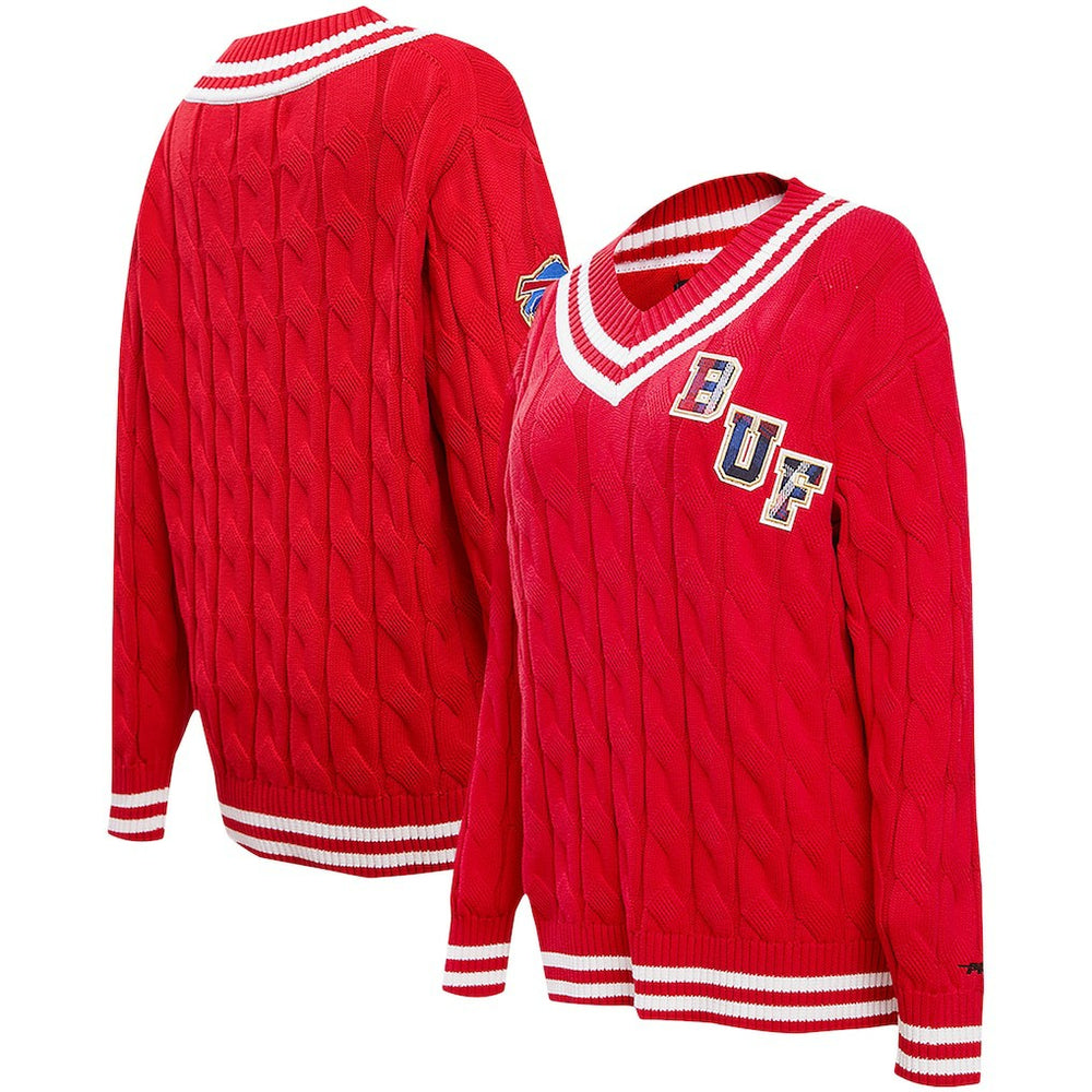 Buffalo Bills Pro Standard Women's Prep V-Neck Pullover Sweater Red - NFL