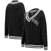 Philadelphia Eagles Pro Standard Women's Prep V-Neck Pullover Sweater Black - NFL