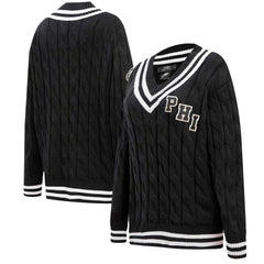 Philadelphia Eagles Pro Standard Women's Prep V-Neck Pullover Sweater Black - NFL