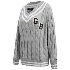 Green Bay Packers Pro Standard Women's Prep V-Neck Pullover Sweater Heather Gray - NFL