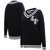 Las Vegas Raiders Pro Standard Women's Prep V-Neck Pullover Sweater Black - NFL