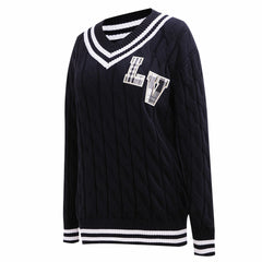 Las Vegas Raiders Pro Standard Women's Prep V-Neck Pullover Sweater Black - NFL