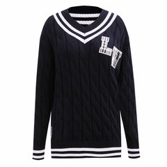 Las Vegas Raiders Pro Standard Women's Prep V-Neck Pullover Sweater Black - NFL