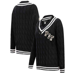 Pittsburgh Steelers Pro Standard Women's Prep V-Neck Pullover Sweater Black - NFL