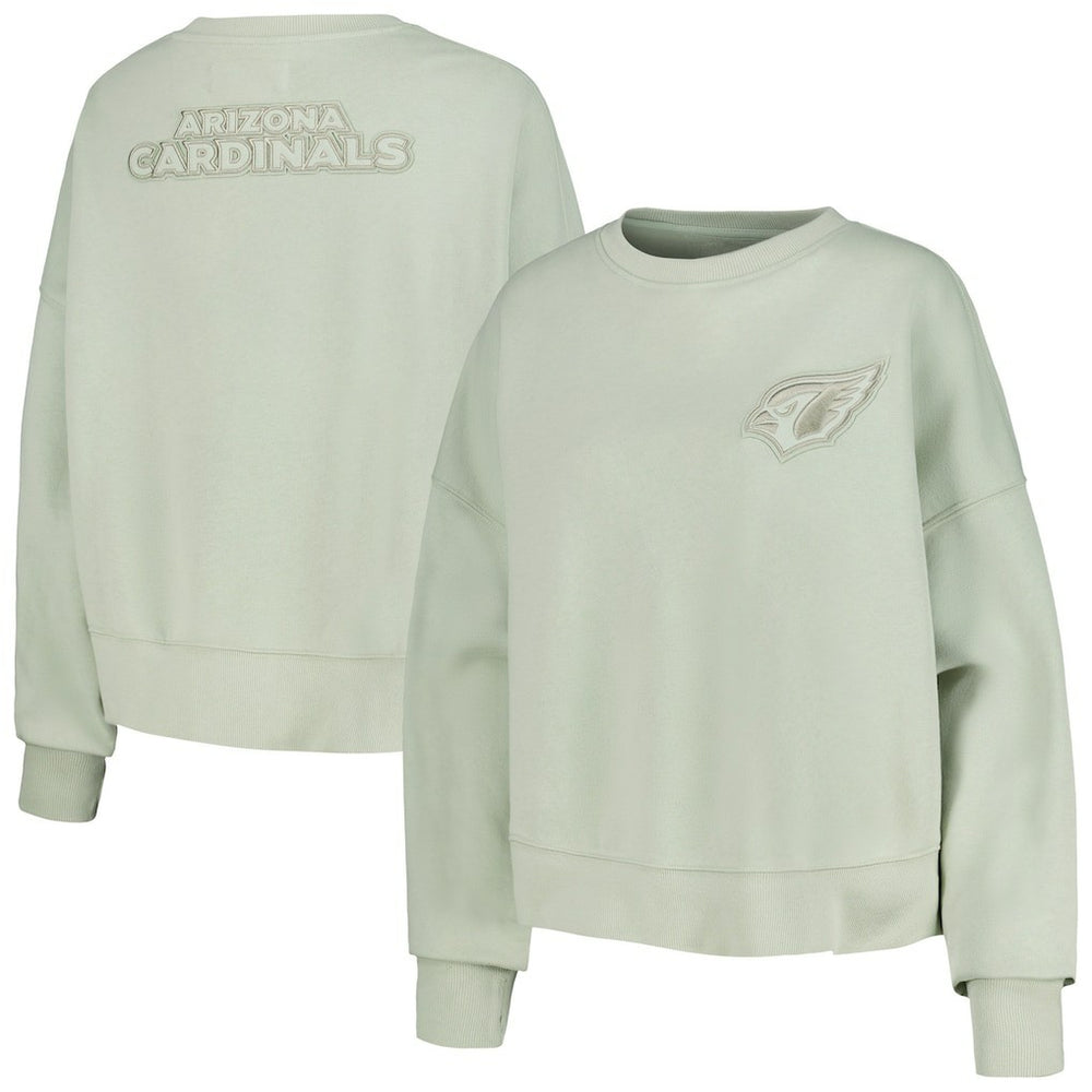 Arizona Cardinals Pro Standard Women's Oversized Cropped Neutral Pullover Sweatshirt Light Green - NFL
