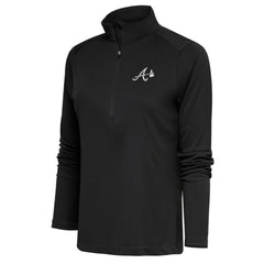 Atlanta Braves Antigua Women's Brushed Metallic Tribute Half-Zip Pullover Top Clearance