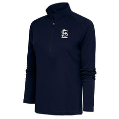 St. Louis Cardinals Antigua Women's Brushed Metallic Tribute Half-Zip Pullover Top On Sale