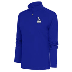 Los Angeles Dodgers Antigua Women's Brushed Metallic Tribute Half-Zip Pullover Top On Sale