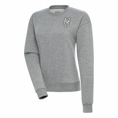 New York Mets Antigua Women's Brushed Metallic Victory Pullover Sweatshirt Clearance