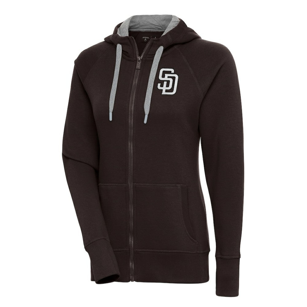 San Diego Padres Antigua Women's Brushed Metallic Victory Full-Zip Hoodie Near Me
