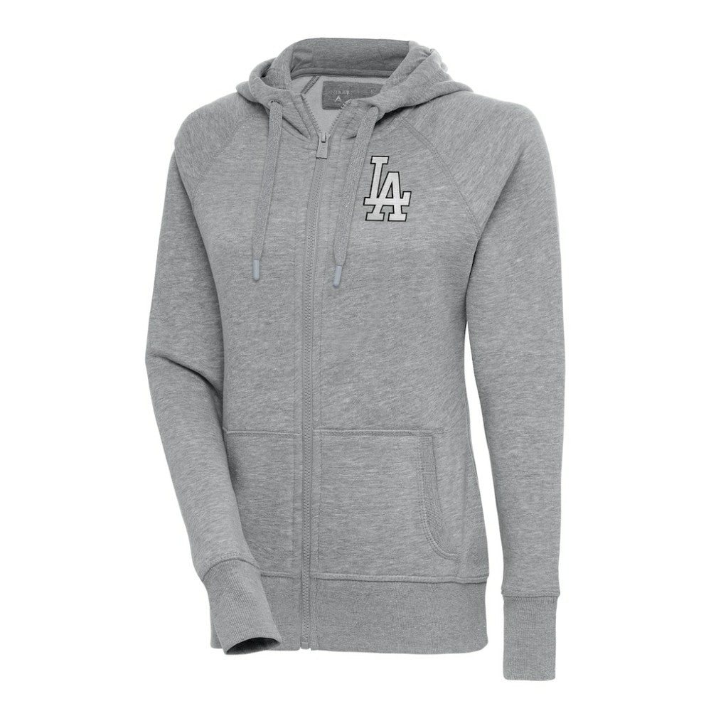 Los Angeles Dodgers Antigua Women's Brushed Metallic Victory Full-Zip Hoodie for sale